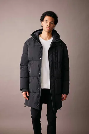 DeFacto Hooded Puffer Parka Faux Für Lined Zippered Pocket