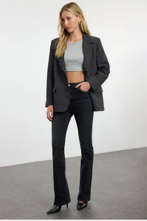 Trendyol Black High Waist Flare Jeans