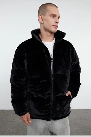 Trendyol Black Regular Fit Plush Fabric Lined Padded Winter Puffer Jacket