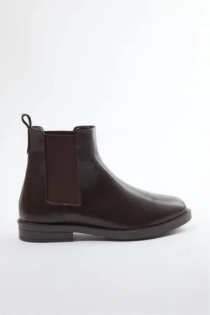 Trendyol Dark Brown Short Flat Heel Elastic Chelsea Women