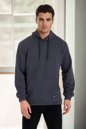 Dewberry 34605 Kangaroo Pocket Hoody Mens Sweatshirt-ANTHRACITE