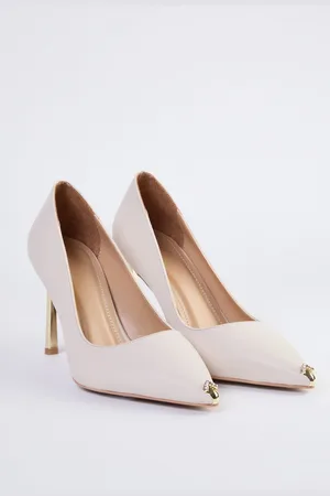 Trendyol Beige Toe Stoned Metal Heel Detailed Women