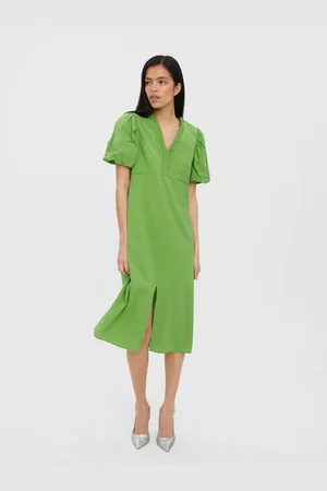 VERO MODA Zelené šaty AWARE by Thilde - Dámské