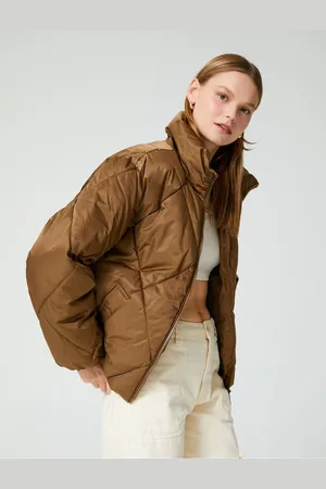 Koton Quilted Down Coat High Neck Zippered Pocket