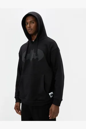 Koton Batman Oversized Hoodie Licensed Printed Raised Kangaroo Pocket