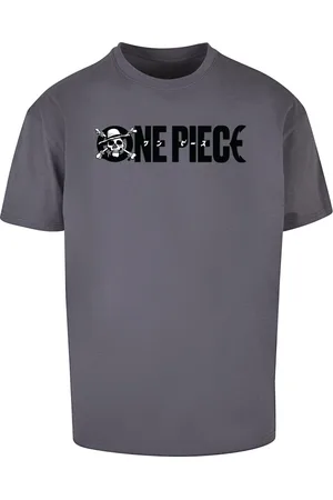Merchcode Pánské tričko One Piece Jolly Roger Logo Oversize tmavě šedé