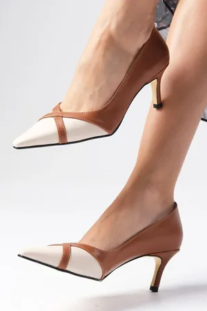 Mio Gusto Felice Taba Beige Color Blunt Pointed Toe Women