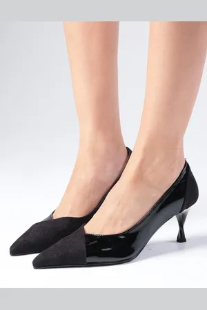 Mio Gusto Wendy Black Color Suede And Patent Leather Women