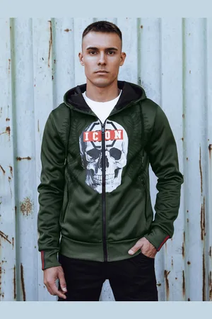 D-Street Pánská rozepínací mikina s kapucí zelená