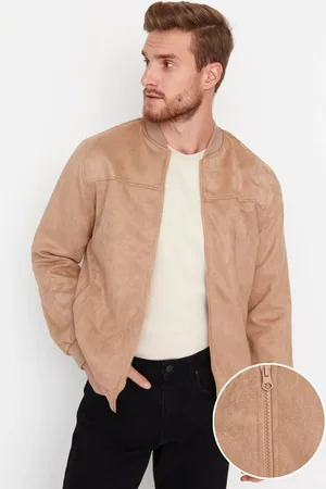 Trendyol Camel semišová bunda regular fit