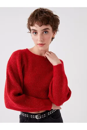 LC Waikiki Crew Neck Self-Patterned Dlouhý rukáv Dámský pletený svetr