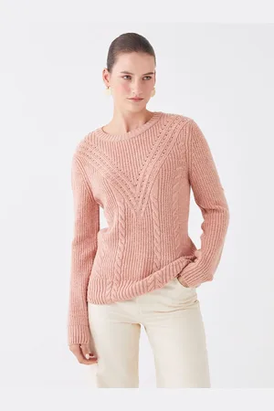 LC Waikiki Crew Neck Openwork Long Sleeve Women