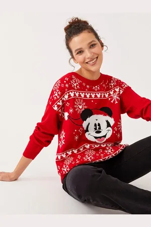 LC Waikiki Crew Neck Mickey Mouse Printed Long Sleeve Women