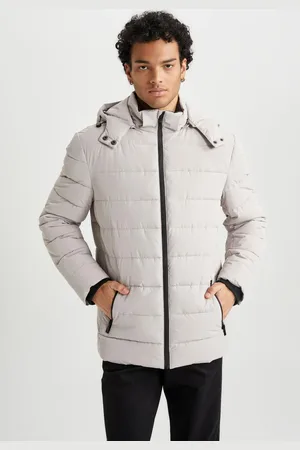 DeFacto Windproof Puffer Jacket Slim Fit Hooded Faux Fur Lined Zipper