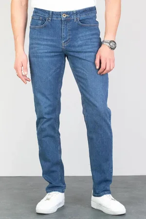 Dewberry 23648 Regular Fit Stretchy Hlt Denim Mens Jeans-LIGHT BLUE