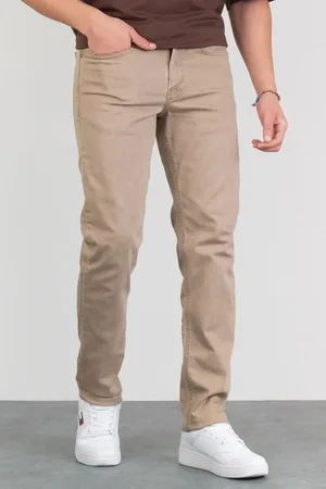 Dewberry 23648 Regular Fit Stretchy Hlt Denim Mens Jeans-BEIGE