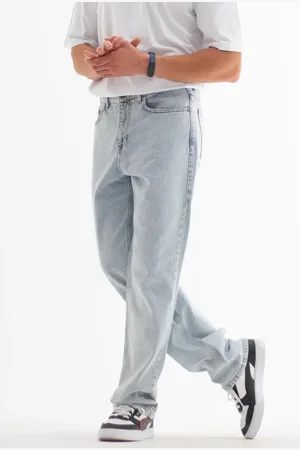 Dewberry 52334 Baggy Fit Relaxed Cut Hlt Loose Mens Jeans-ICE BLUE