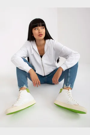 BASIC FEEL GOOD White zip-up hoodie with pockets