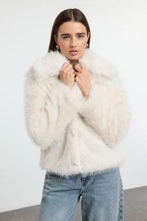 Trendyol Ecru Regular Fit Für Coat