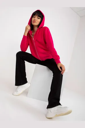 BASIC FEEL GOOD Fuchsia zip-up hoodie with pockets