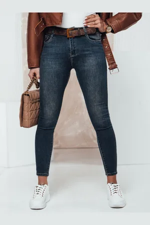 D-Street Spodnie damskie CASVISTA skinny z paskiem jeansowe