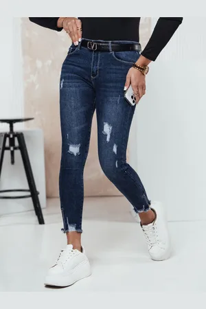 D-Street Spodnie damskie ZIPDETAIL push up jeansowe