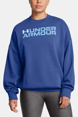 Under Armour Dámská mikina Rival Fleece WordmarkOS Crew-BLU - Dámské