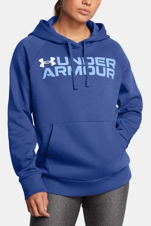 Under Armour Dámská mikina Rival Fleece Wordmark Hoodie-BLU - Dámské