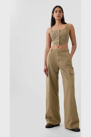 GAP Kalhoty s kapsami Baggy Khaki Cargo - Dámské