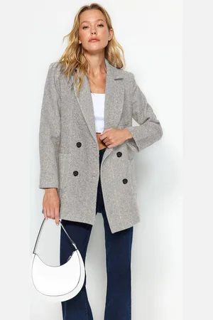 Trendyol Gray Regular Lined Woven Blazer Jacket