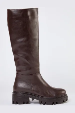 Trendyol Dark Brown Thick-Soled Zippered Women