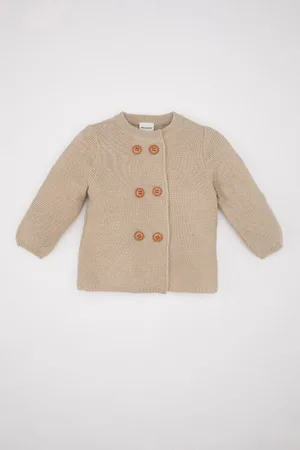 DeFacto Baby Girl Buttoned Basic Plain Long Sleeve Knitted Cardigan