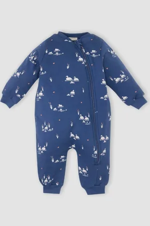 DeFacto Baby Girl Newborn 2.5 Tog Fiber Patterned Zippered Combed Cotton Long Sleeve Sleeping Bag