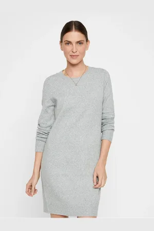 VERO MODA Světle šedé svetrové šaty Doffy - Dámské
