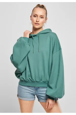 Urban classics Dámská bio oversized froté mikina s bledělistou