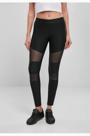 Urban classics Dámské legíny Tech Mesh Rib černé