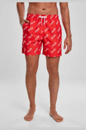 Merchcode Coca Cola Logo AOP Swimshorts červené