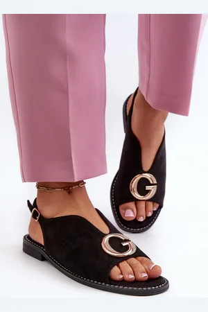 S. BARSKI Elegantní dámské sandály s ozdobou z ekosuede S.Barski