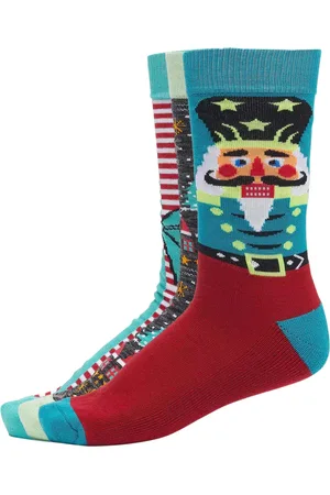 Urban classics Vánoční ponožky Christmas nutcracker - 3-Pack multicolor