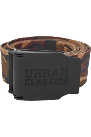 Urban classics Woven Belt Rubbered Touch UC dřevěná kamufláž