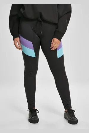 Urban classics Dámské legíny Color Block černo/ultrafialové