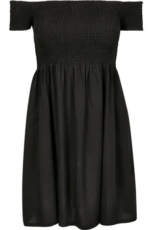 Urban classics Dámské Smoked Off Shoulder Dress black