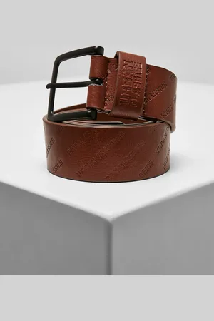 Urban classics Celoplošný pásek s logem koňakově hnědý