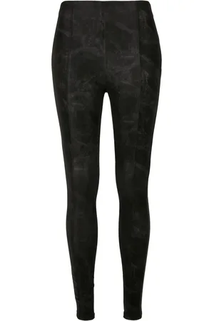 Urban classics Dámské seprané kalhoty z umělé kůže černé