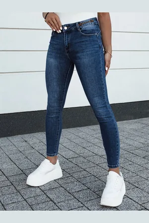 D-Street Spodnie damskie jeansowe slim fit ACORN ciemnoniebieskie