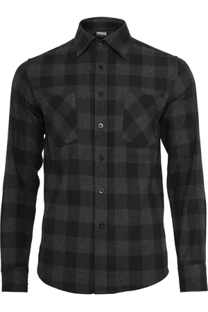 Urban classics Kostkovaná Flanelová košile blk/cha