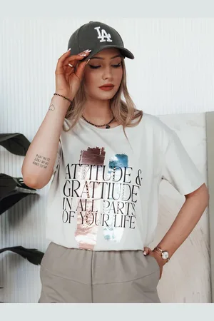 D-Street T-shirt damski MISTAL jasnoszary