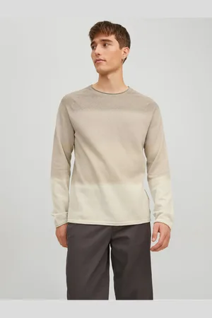 JACK & JONES Béžový pánský svetr Hill - Pánské