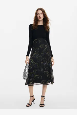Desigual Dámské květované šaty Dark Pensee Lacroix - Dámské