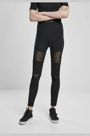Urban classics Dámské legíny Flock Lace Inset černé